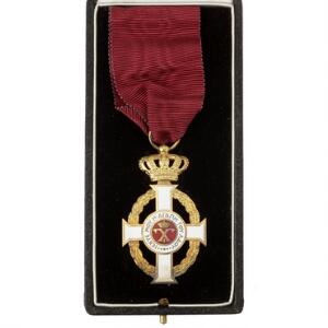 Grækenland, Georg I-ordenen, officerskors, forgyldt, i original æske