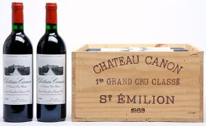 12 bts. Château Canon, Saint-Emilion 1. Grand Cru Classé 1989 A-AB bn. Owc.