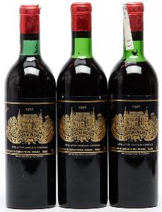 3 bts. Château Palmer, Cantenac - Margaux. 3. Cru Classé 1967