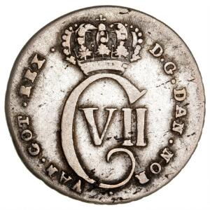 Dansk Vestindien, Christian VII, 12 skilling 1767, Kongsberg, H 8, KM 12, Sieg 9.2