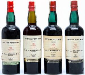 4 bts. Grahams Vintage Port 1963 Bottled in DK. A-AB bn.