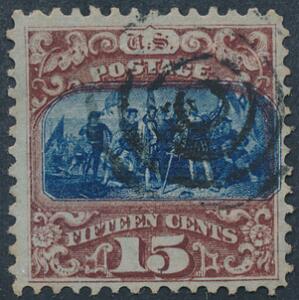 USA. 1869. 15 C. rødbrunblå. TYPE II. Fint stemplet mærke. Michel EURO 220