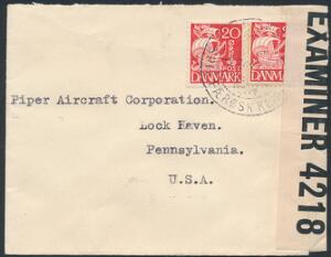 1941. Lille censurbrev fra Thorshavn 5.7.41 til Lock Haven, USA