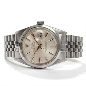 Rolex Herrearmbåndsur af stål. Model Oyster Perpetual Datejust. Automatisk værk med dato. Kassediam. 36 mm.