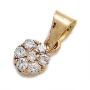 Diamantvedhæng af 14 kt. guld prydet med brillantslebne diamanter.