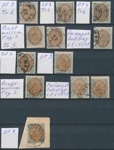 1876. 10 cents, tk.14. Planche med OVAL-FEJL.