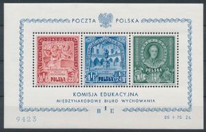 Polen. 1946. Bureau International dEducation. Postfrisk blok. Michel EURO 650