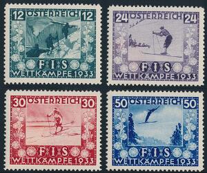 Østrig. 1933. Skisport. Komplet postfrisk. Michel EURO 600