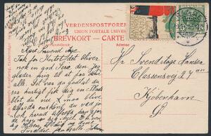 LANDSUDSTILLINGEN 1909. Mærkat på postkort.