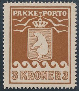 1930. 3 kr. brun. Postfrisk. AFA 1800