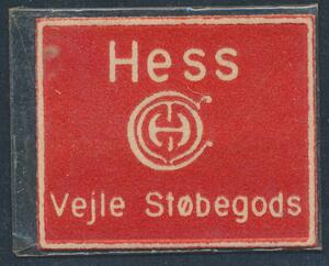 FRIMÆRKEPENGE. Hess, Vejle Støbegods. 2 øre, rød.