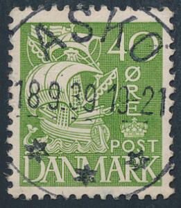 1933. Karavel 40 øre grøn tp. I. LUXUS-stemplet på øen ASKØ 18.9.39.