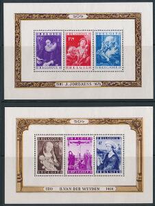 Belgien. 1949. Jordaens og Weyden. 2 postfriske miniark. AFA 2800