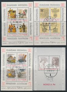 1985-1992. 4 LUXUS-stemplede miniark.