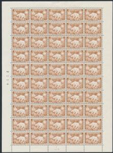 1938. Isbjørn. 1 kr. gulbrun. Postfrisk HELARK. AFA 5000
