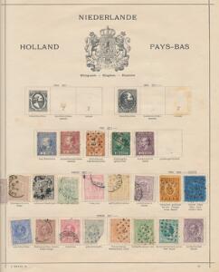 Holland. Gammel samling på 7 sider med bl.a. gode 2 12 Gulden, Porto m.m.