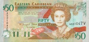 East Carribbean States, St. Vincent, 50 dollars 1994, Pick 34 V
