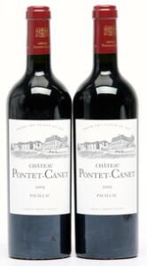 2 bts. Château Pontet Canet, Pauillac. 5. Cru Classé 2005 A hfin.