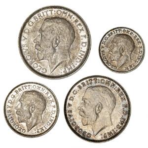 England, George V, Maundy Set 1926, 4, 3, 2, 1 Pence i sølv