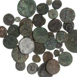 Antikkens Grækenland og Romerriget, 39 kobbermønter i varierende kvalitet
