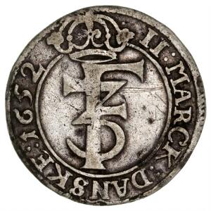 Norge, Frederik III, 2 mark 1652, NM 147, H 67B, ridset