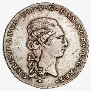 Christian VII, Altona, speciedaler 1801 B, H 39A, pudset