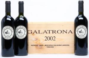 6 bts. Galatrona Toscana, Petrolo 2002 A hfin. Owc.