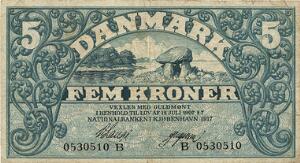 5 kr 1917 B, V. Lange  Gregersen, Sieg 100, DOP 113, Pick 20