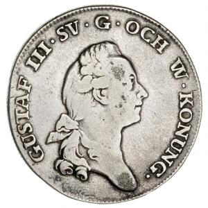 Sverige, Gustav III, 13 riksdaler 1778, SM 98 - Kastemønt til Kronprins Gustav IV Adolfs fødsel 1778