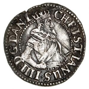 Christian IV, 8 skilling 1630, H 141, lille blanketfejl ved rand