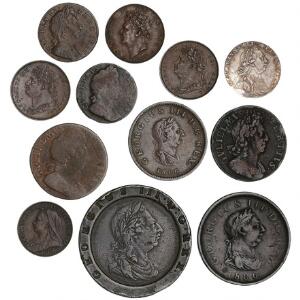 England, lille lot mønter, 17.-19. århundrede