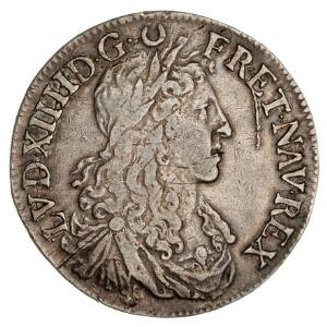 Frankrig, Louis XIIII, 1643-1715, 12 Ecu 1663, Rennes mint, KM202.16