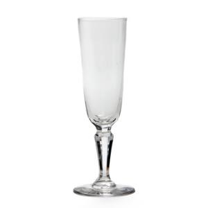 Seks champagneglas med facetslebet stilk. 20. årh. H. 16 cm. 6