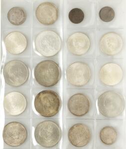 Samling mønter samt enkelte sedler Danmark og udland inkl. erindringsmønter 1930 - 1972 16 stk., nyere mønter bl.a. 2 øre 1913, 1917, 1 kr 1876 01-1
