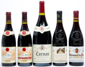 9 bts. Côte-Rôtie Brune et Blonde, Guigal 2003 A hfin.  etc. Total 28 bts.