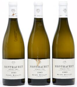 3 bts. Montrachet Grand Cru, Henri Boillot 2003 A hfin.