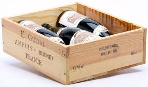 3 bts. Cote Rotie La Mouline, Guigal 2001 A hfin. Owc.