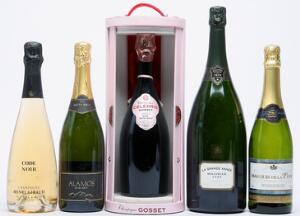 1 bt. Mg. Champagne Grande Année, Bollinger 1997 A hfin.  etc. Total 12 bts.