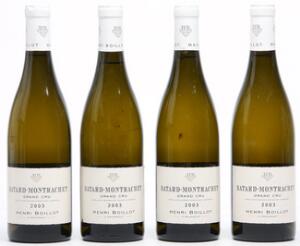 4 bts. Batard-Montrachet Grand Cru, Domaine Henri Boillot 2003 A hfin.