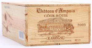 12 bts. Cote-Rôtie, Château dAmpuis, Guigal 2003 A hfin. Owc.