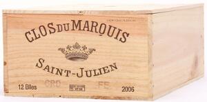 12 bts. Clos du Marquis, 2wine Château Léoville-Las- Cases 2006 A hfin. Owc.