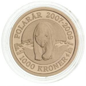 Polarmønt, 1000 kr 2007 Isbjørn, Sieg 1B