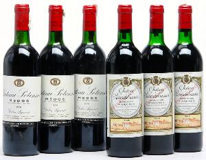 8 bts. Château Potensac, Medoc 1989 AB ts.  etc. Total 12 bts.