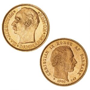 10 kr 1900, H 9B, F 296, kv. 01 10 kr 1909, H 2, F 298, kv. 0-01. 2