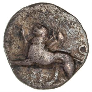Antikkens Grækenland, Sikyonia, Sikyon, Triobol, 4. århundrede f.Kr., Ag, 2,08 g, cf. SNG Cop. 50-51