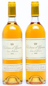 2 bts. Château dYquem, Sauternes. 1. Grand Cru Classé 1993 A hfin.