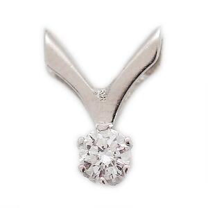 Diamantvedhæng af 14 kt. hvidguld prydet med brillantslebet diamant på ca. 0.10 ct. Farve Wesselton. Klarhed VVS. 1 cm.
