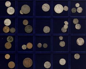 Lille lot skillingsmønter, Erik af Pommern - Christian IX, i alt 36 stk. alle i brugspræget kvalitet