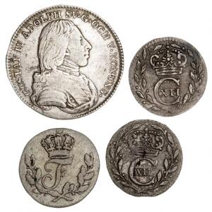 Sverige, 4 sølvmønter, 17. - 19. århundrede