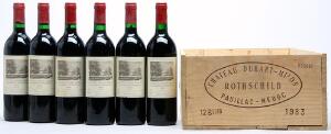 12 bts. Château Duhart Milon, Pauillac. 4. Cru Classé 1983 A hfin. Owc.